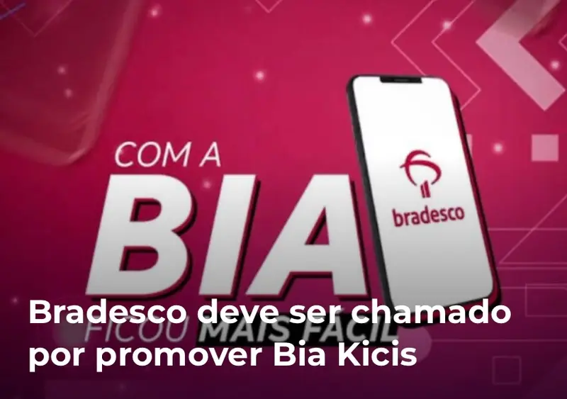 Arte com o nome Bia e a marca Bradesco