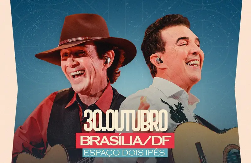 Arte de divulgação do show de Di Paullo e Paulino em Brasília em 30 de outubro