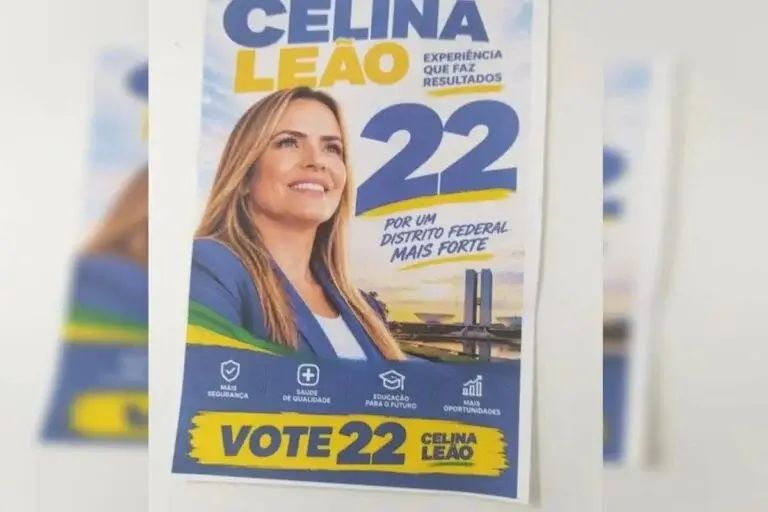 Panfleto de campanha de Celina Leão com o número 22